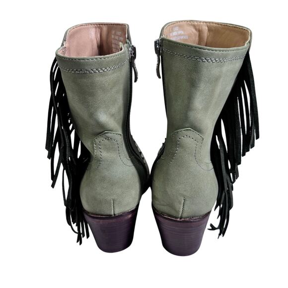 ARIDER GIRL Boots 7 Gizelle Mid-Calf Fringe Western Stacked Heel Cowgirl Rodeo - Picture 3 of 10